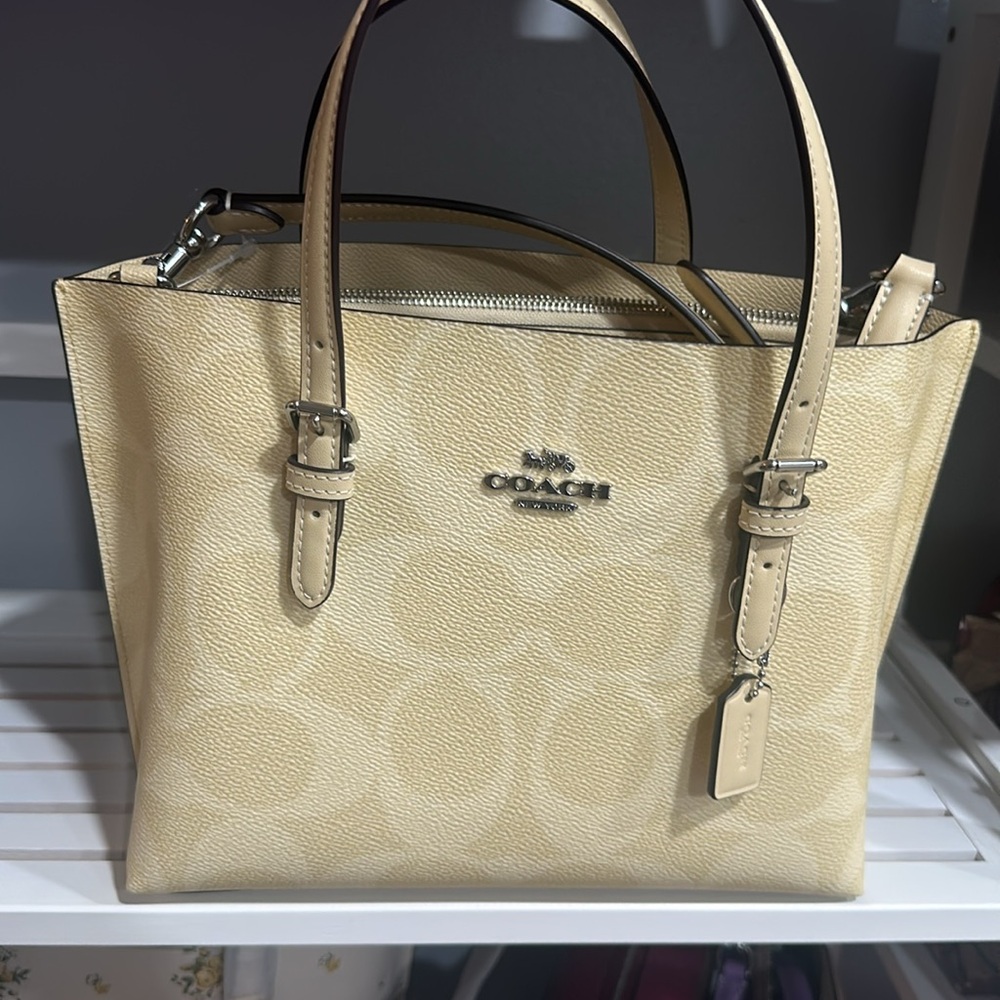 NWT! COACH Mollie Tote Bag 25 In Signature Canvas - Picture 8 of 11